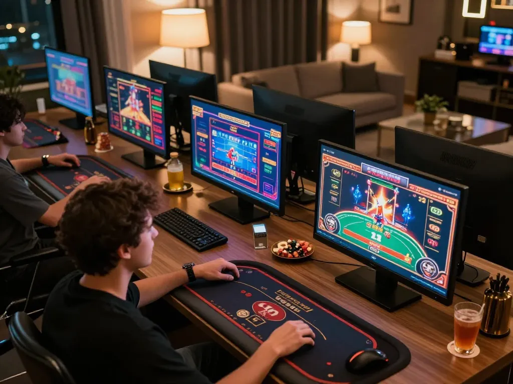 Engaging online gameplay at home demonstrating BCX88's dynamic casino experience and strategic engagement.