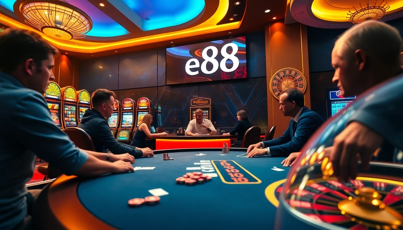 Experience thrilling poker action at Ee88 with vibrant casino tables and engaging gameplay.