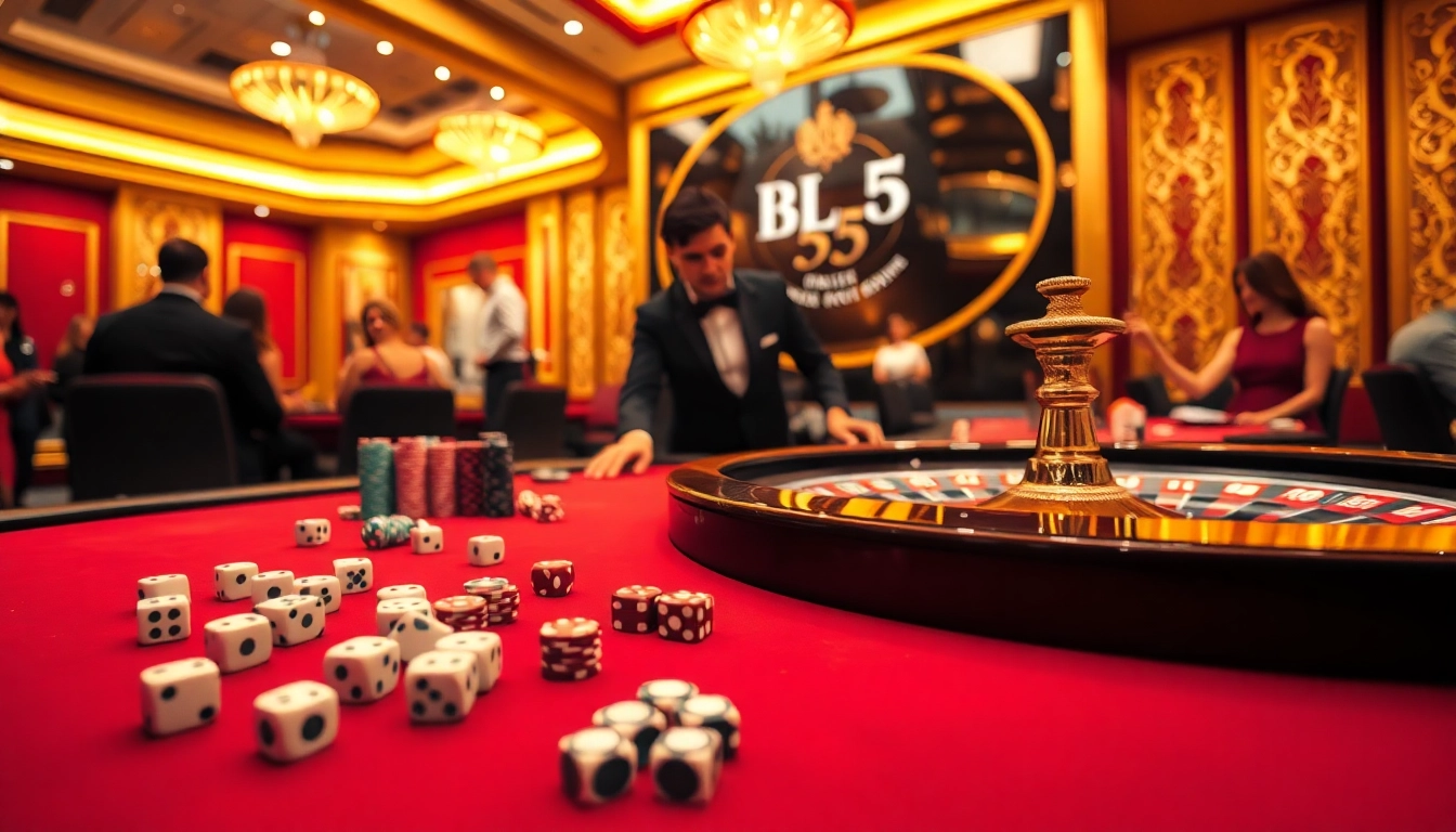 Viva a emoção de apostar nas luxuosas mesas de cassino do BL555, com fichas de pôquer vibrantes.
