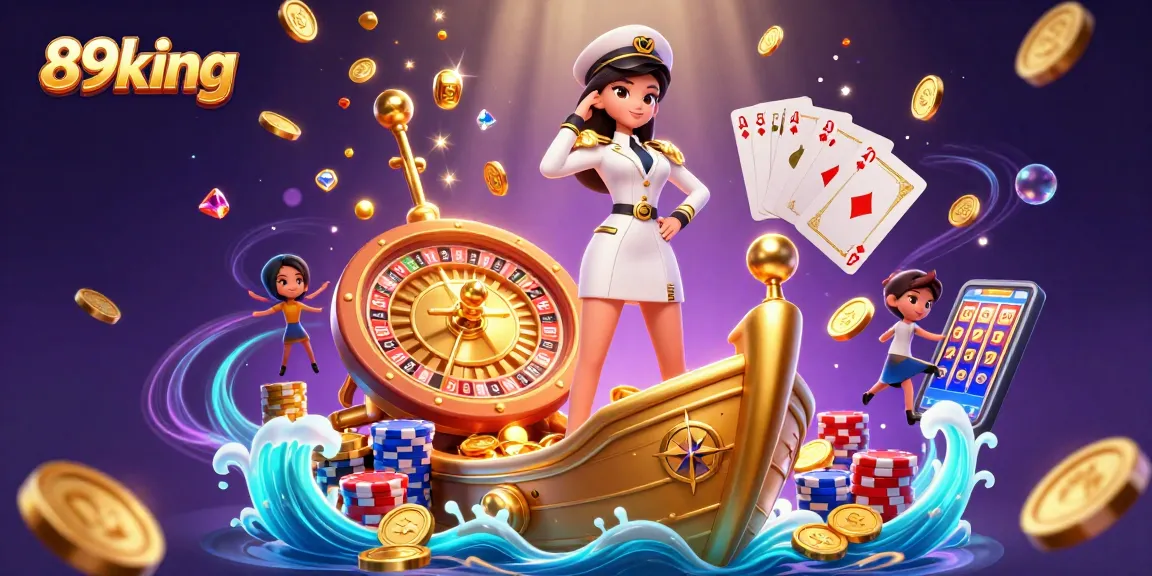 Experience thrilling gaming excitement with 89king as elegant characters command a vibrant casino adventure.
