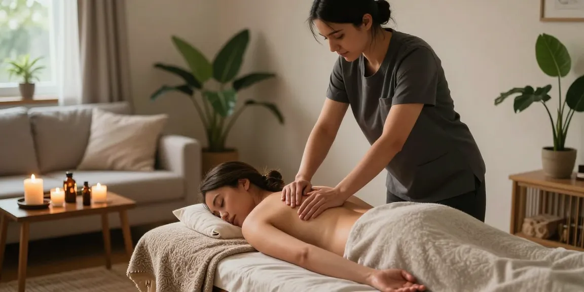 Relaxation during 관악구출장마사지 at home with professional massage therapist.