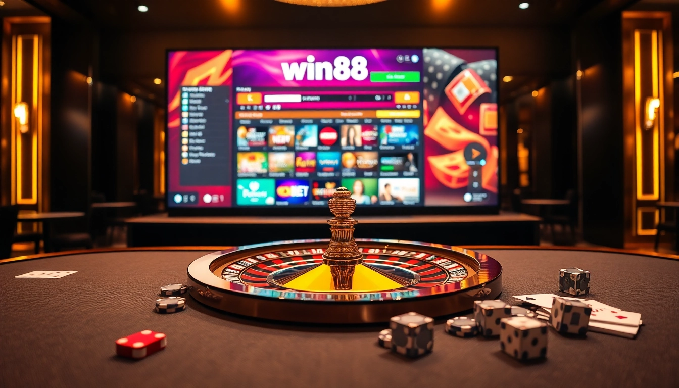 Experience the thrilling ambiance of win88 casino games with vibrant roulette and poker.