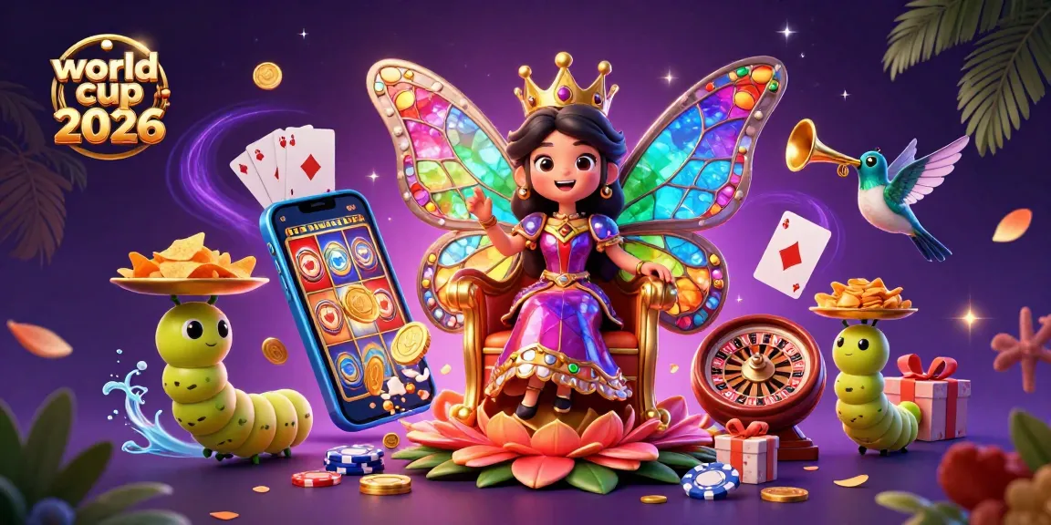 Engage in exciting world cup 2026 gaming with vibrant characters and casino elements in a festive illustration.