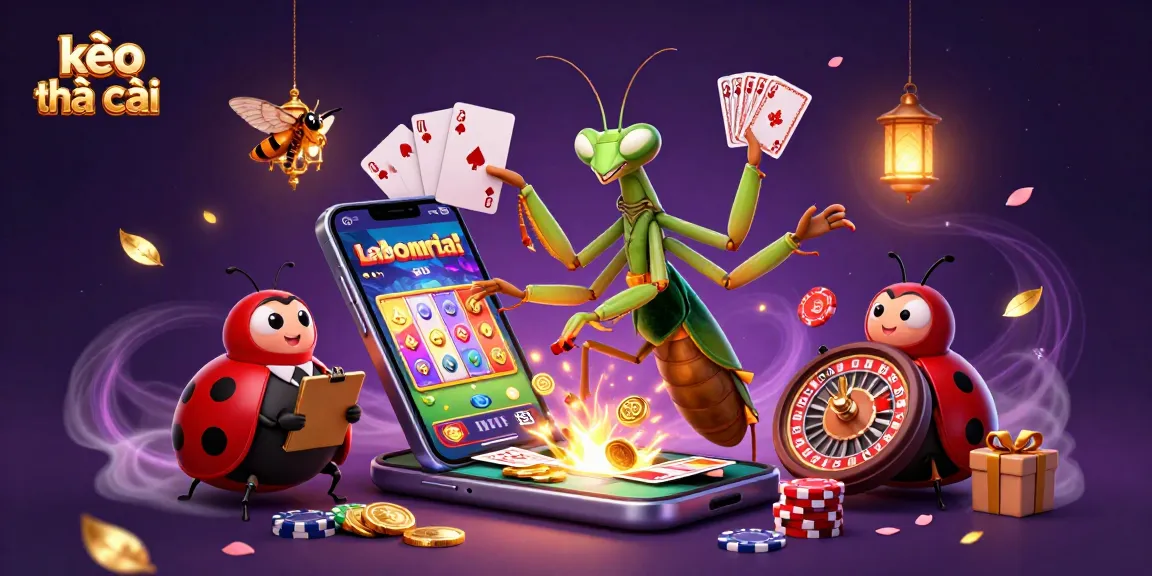 Experience thrilling betting action with 'kèo nhà cái', featuring dynamic characters and vibrant casino elements.