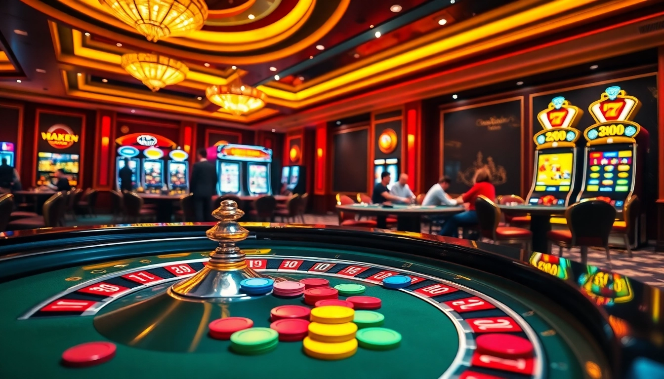 Experience thrilling casino action with lo de uy tin amidst vibrant roulette tables and engaging players.