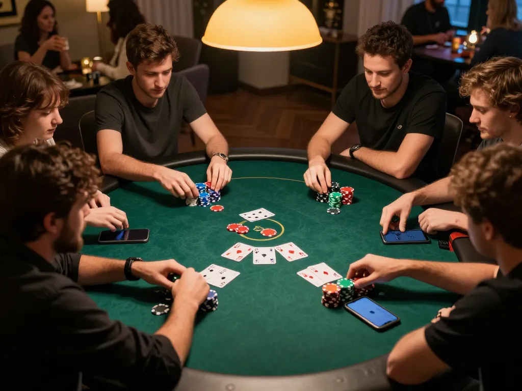 Mega888 apk download for android mobile players enjoying a vibrant poker game at home