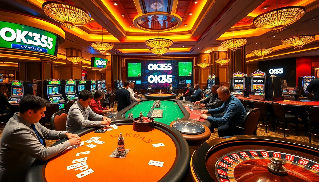 Enjoy thrilling games at OK365 with vibrant casino tables and engaging players.