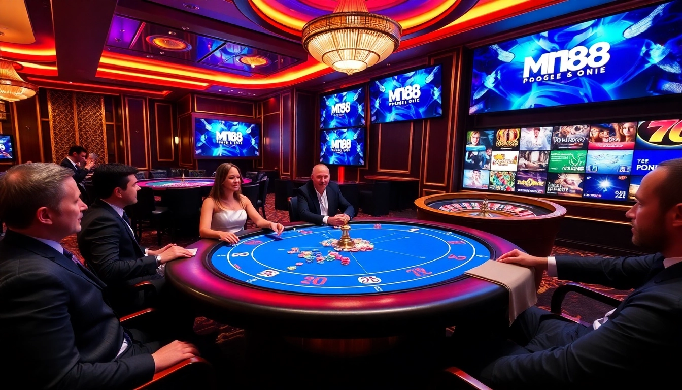 Experience the thrills of MM88 at a luxurious casino poker table.