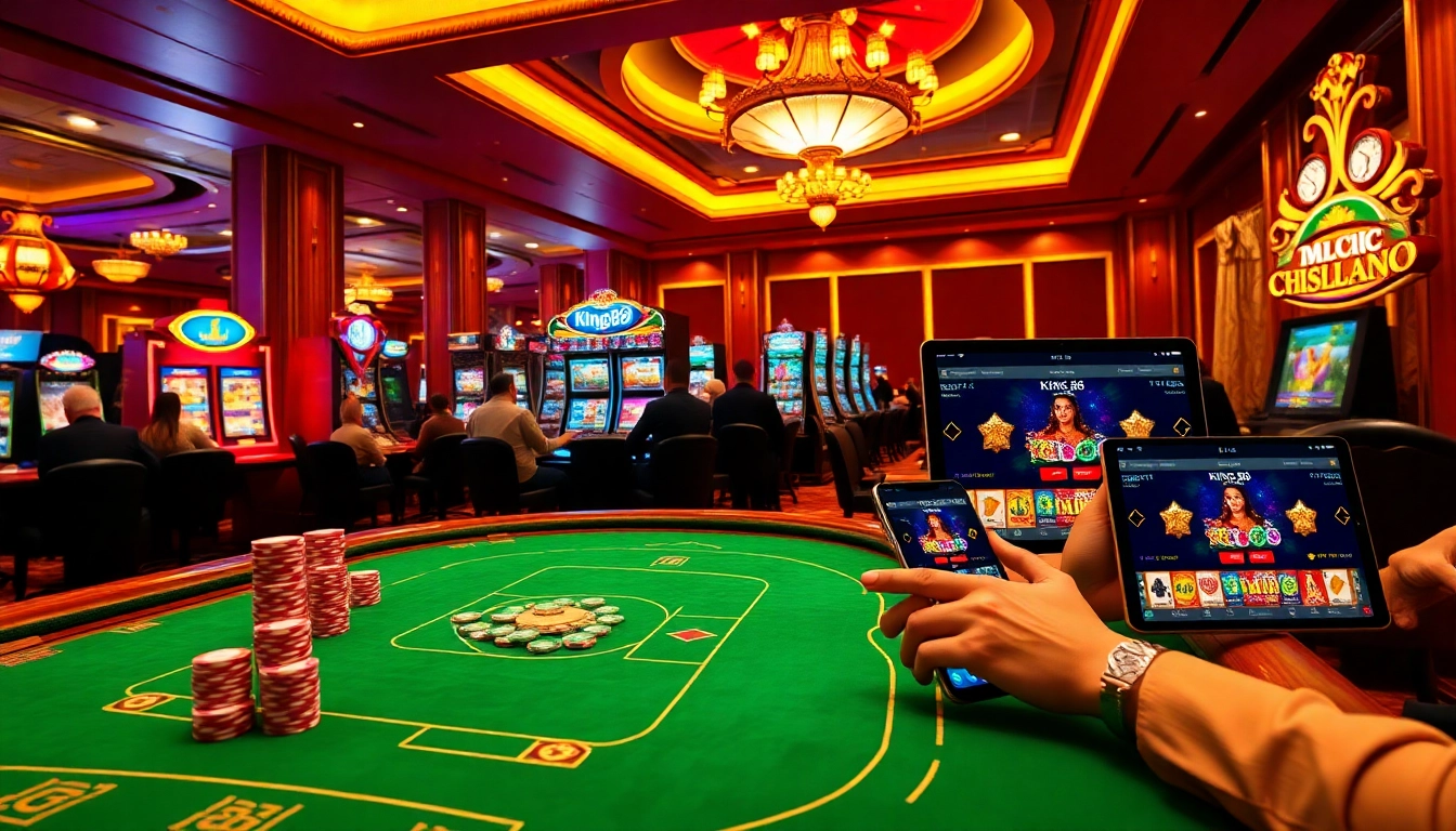 Winning moments at King88 casino with vibrant tables and engaging gameplay.
