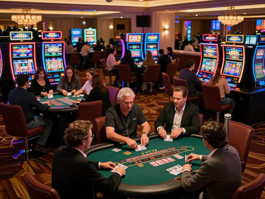 Players enjoying an exciting game of blackjack at a lively casino while discussing strategies for C183 wins