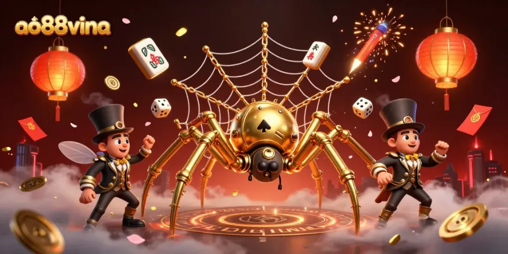 Spin fortune with ao88vina as steampunk characters enchant with gold chains and lively elements.
