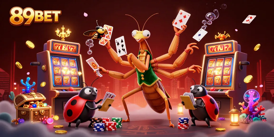 Engage in thrilling gameplay with 89BET's vibrant casino scene featuring colorful slot machines.