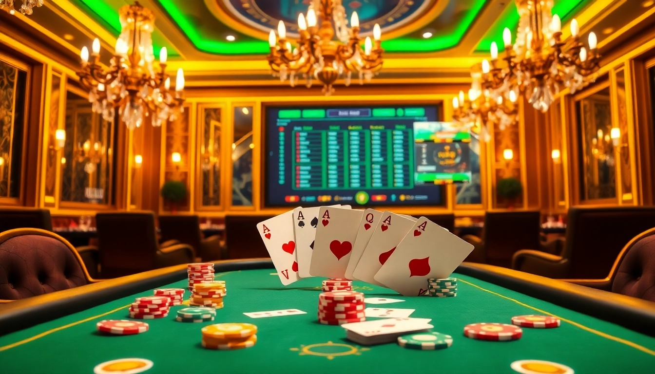 Experience excitement at Trang chủ xx88 with vibrant casino visuals featuring high-stakes poker.