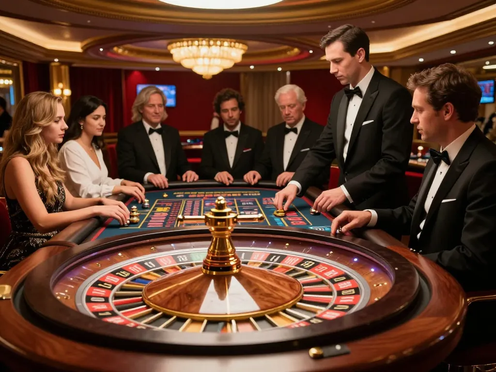 Engaging gameplay at PG88 trang chu dang nhap with players placing bets at a roulette table in an upscale casino.