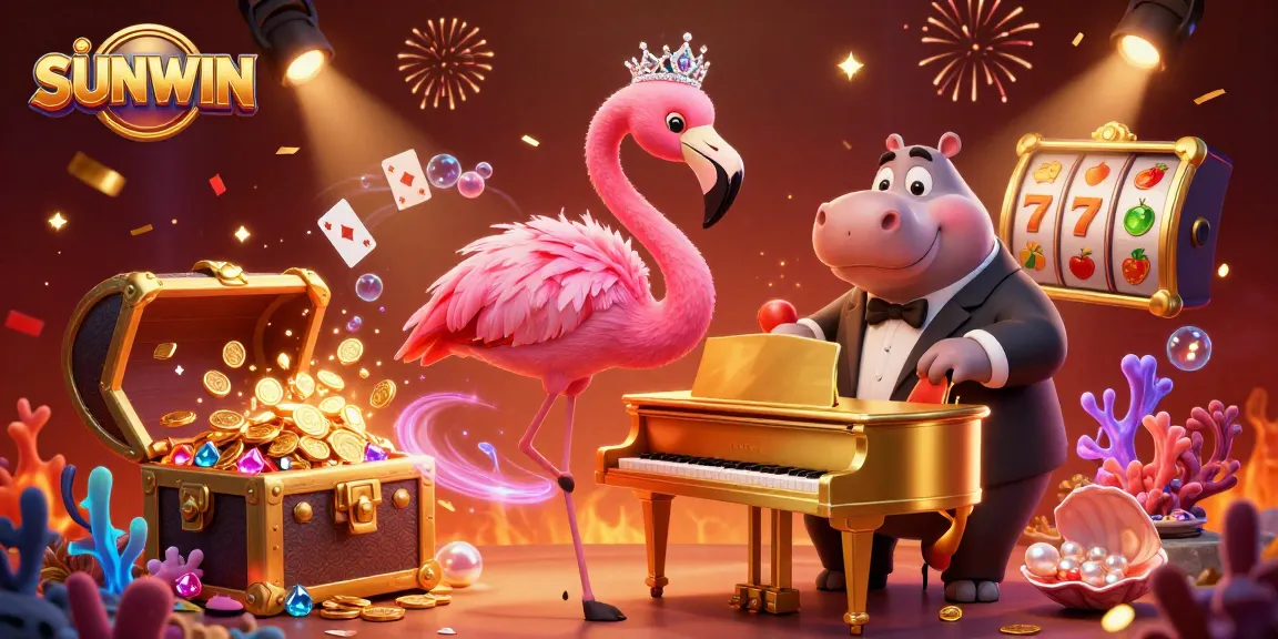 SUNWIN invites players to enjoy vibrant casino scenes filled with slot reels and sparkling treasures.
