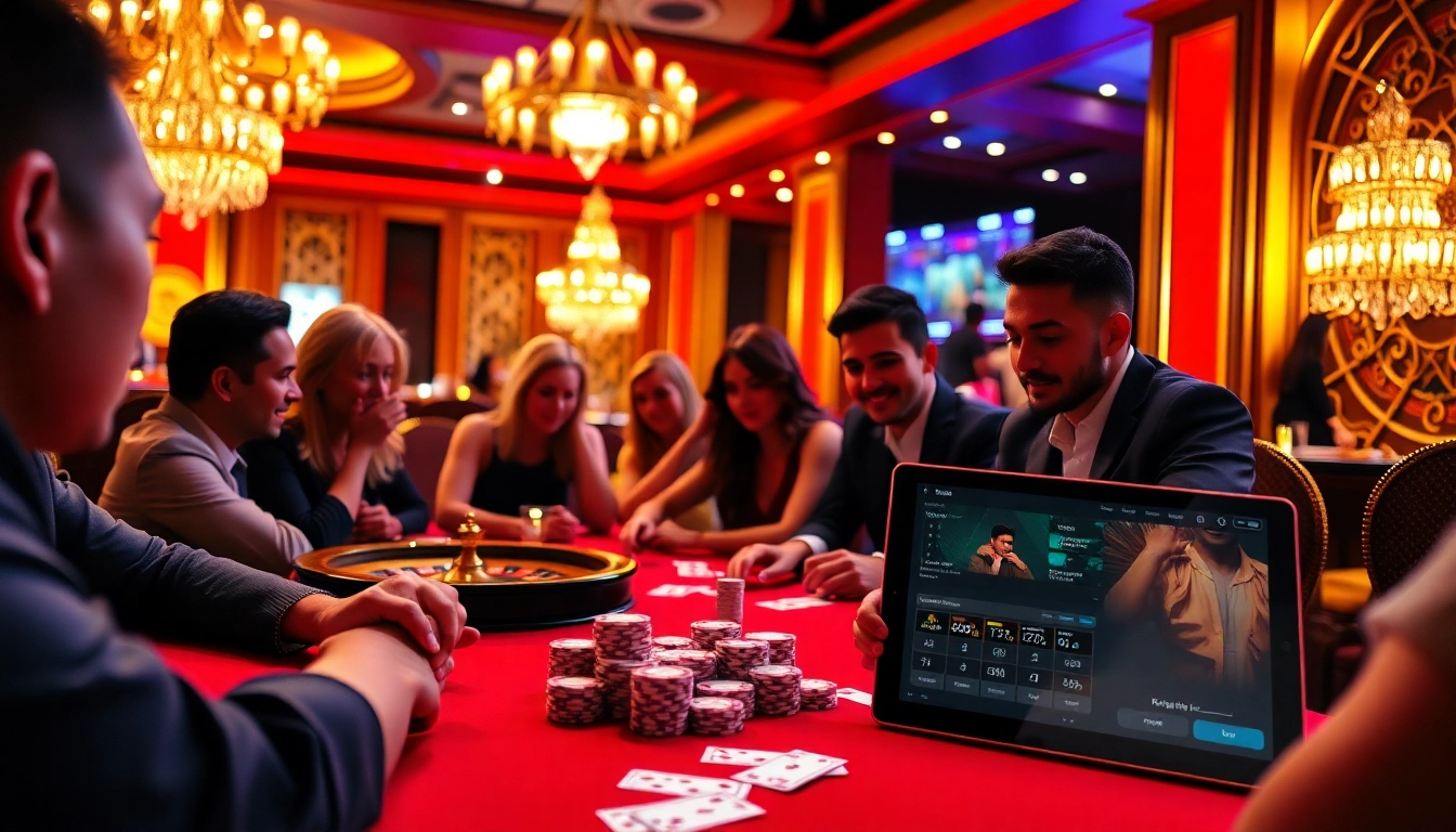Action-packed gambling at Trang Chủ Kuwin featuring poker chips and cards in an exciting casino environment.
