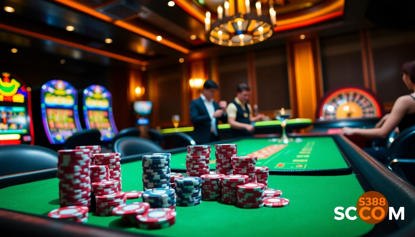 Experience excitement at the SC88 COM casino with vibrant poker games and lively players.