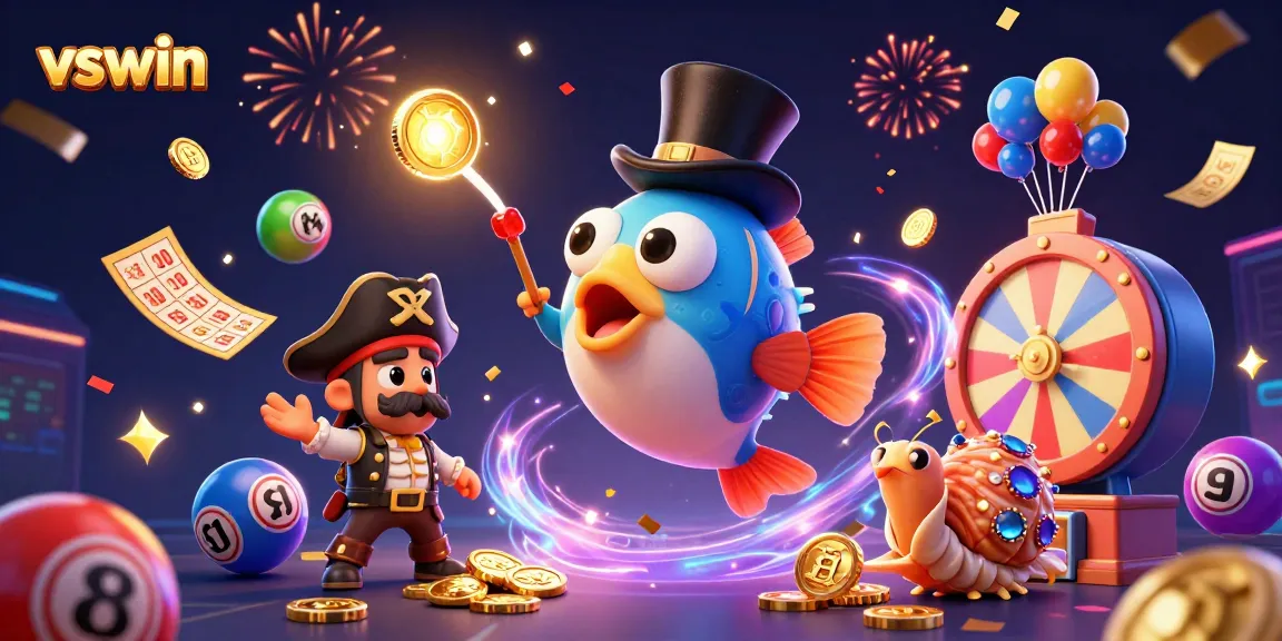 Experience thrilling gameplay with VSWIN as the anglerfish attracts treasures amidst vibrant gaming elements.