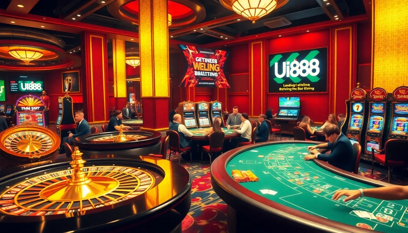 Exciting gaming action at UU88 casino with roulette, poker, and slots.