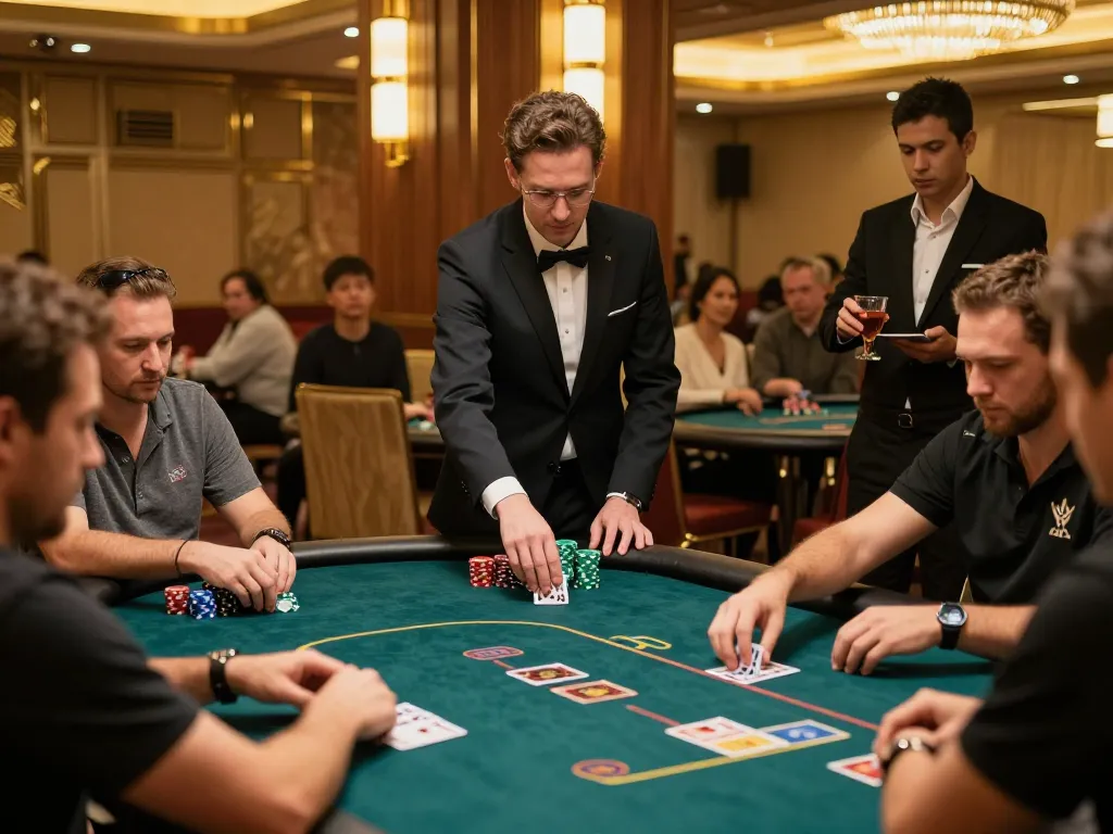 gbong players engaging in intense poker gameplay with chips and cards