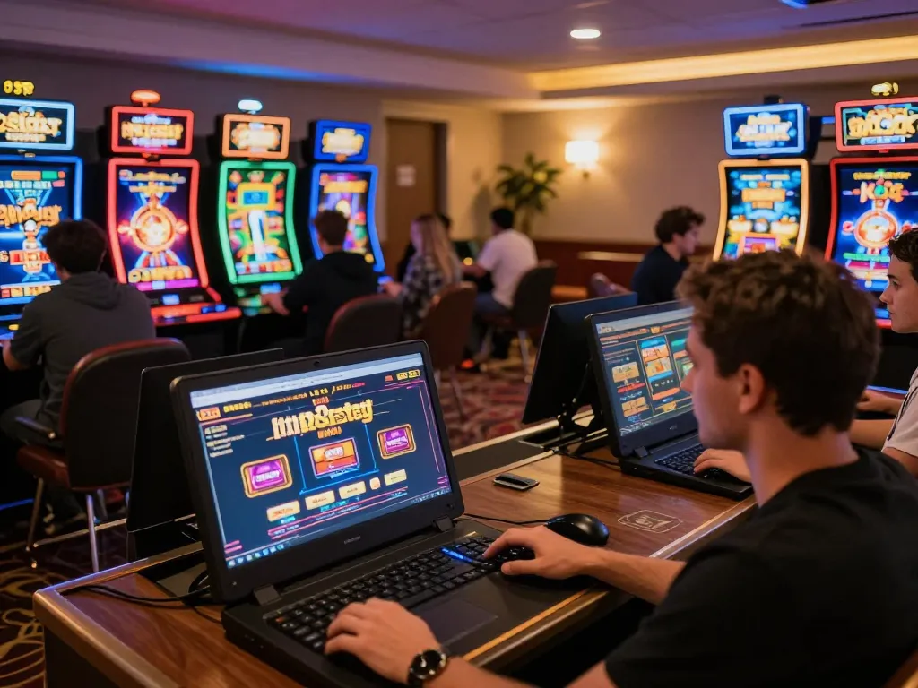 Players enjoying online gaming at https://92slot.net/ with vibrant graphics, engaging gameplay, and warm atmosphere.