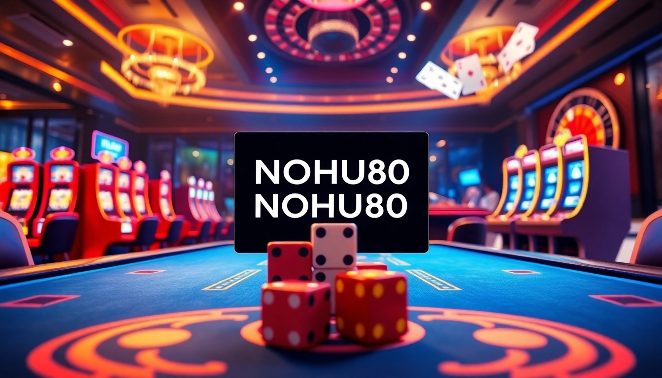 Engaging NOHU90 online casino interface with vibrant tables and exciting gaming elements.