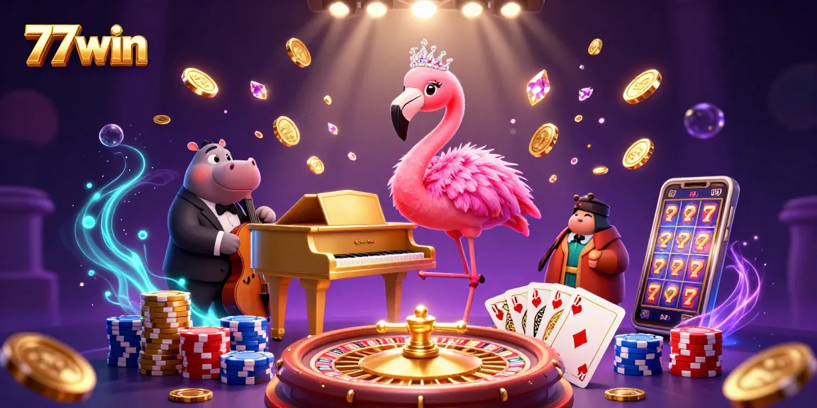 Experience the excitement at 77win as vibrant casino characters bring dynamic action and fun!