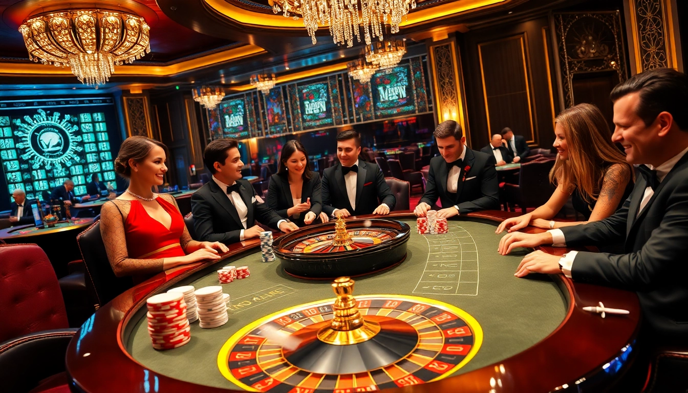 Players experiencing excitement at a high-stakes Emastoto casino table with dice and chips.