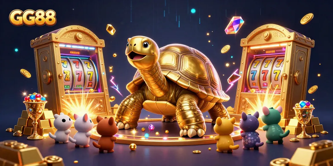 Experience thrilling gameplay with GG88 in this vibrant casino-themed 3D illustration.