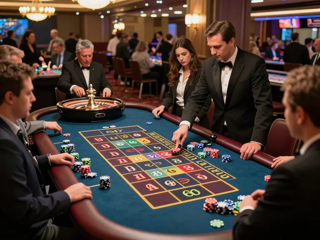 Players at 23win enjoying an exciting roulette game with vibrant action and strategic bets.