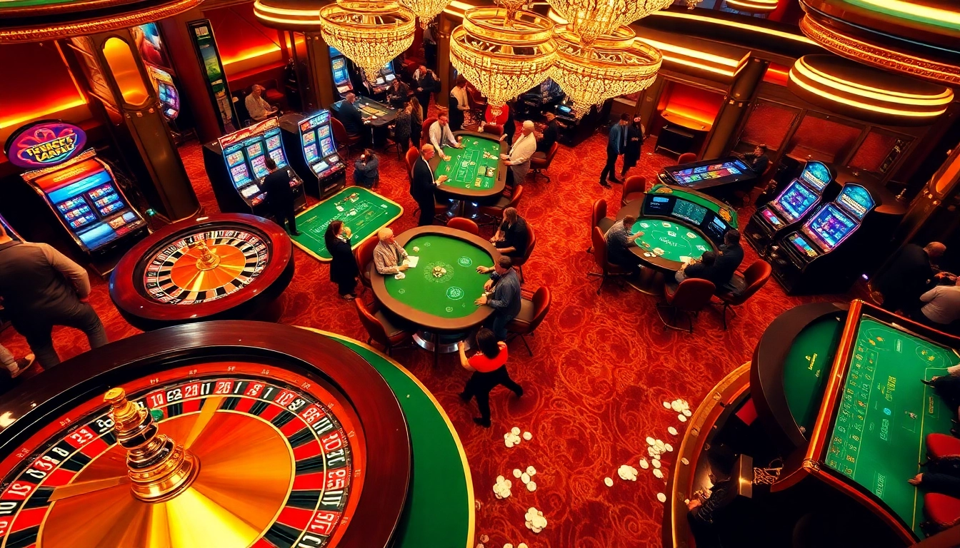 Hit club - Excited gamblers engaging at luxurious casino tables filled with vibrant poker chips and cards.
