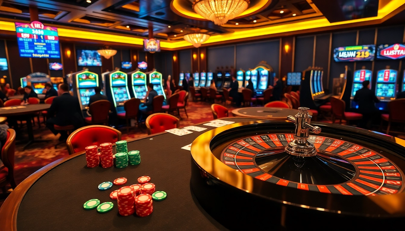 Exciting KK55 casino experience featuring vibrant poker chips and a roulette wheel.