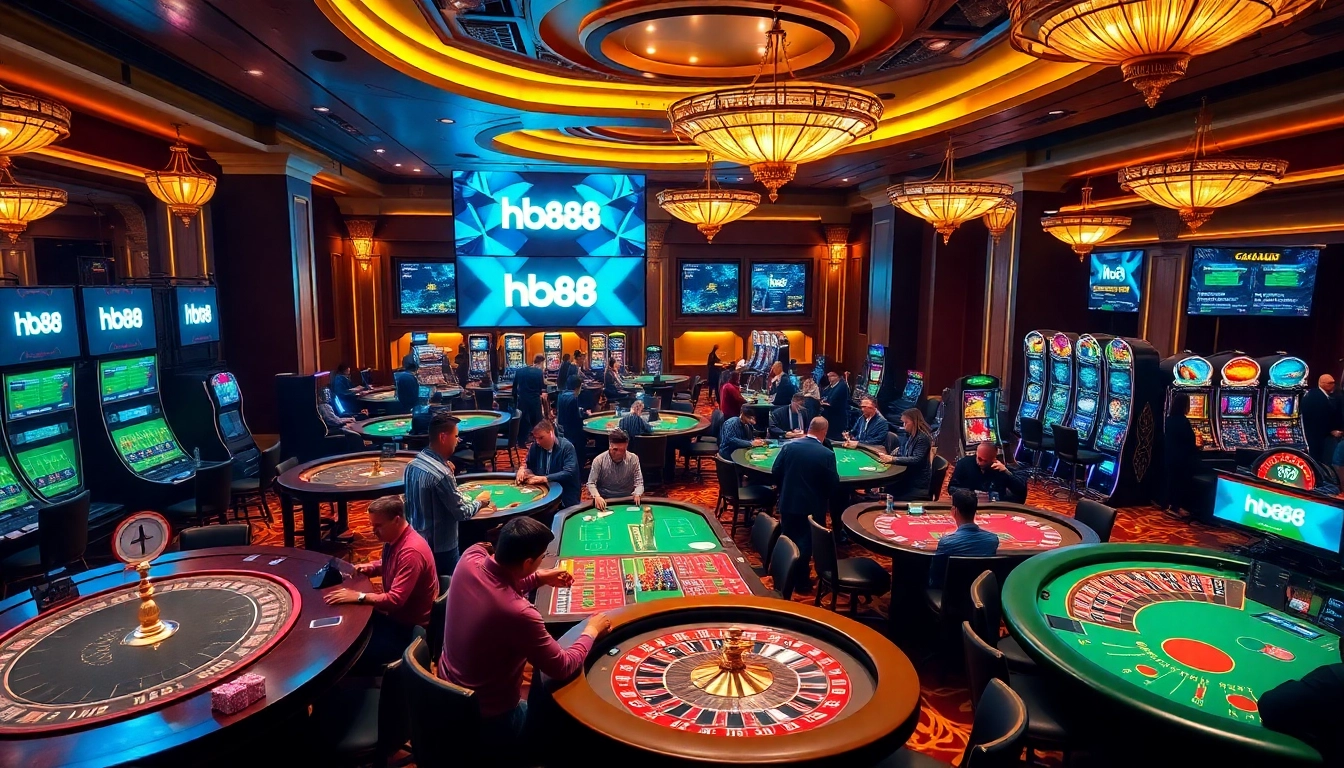 Experience luxury gaming at hb88 with engaging tables, chips, and vibrant slots.