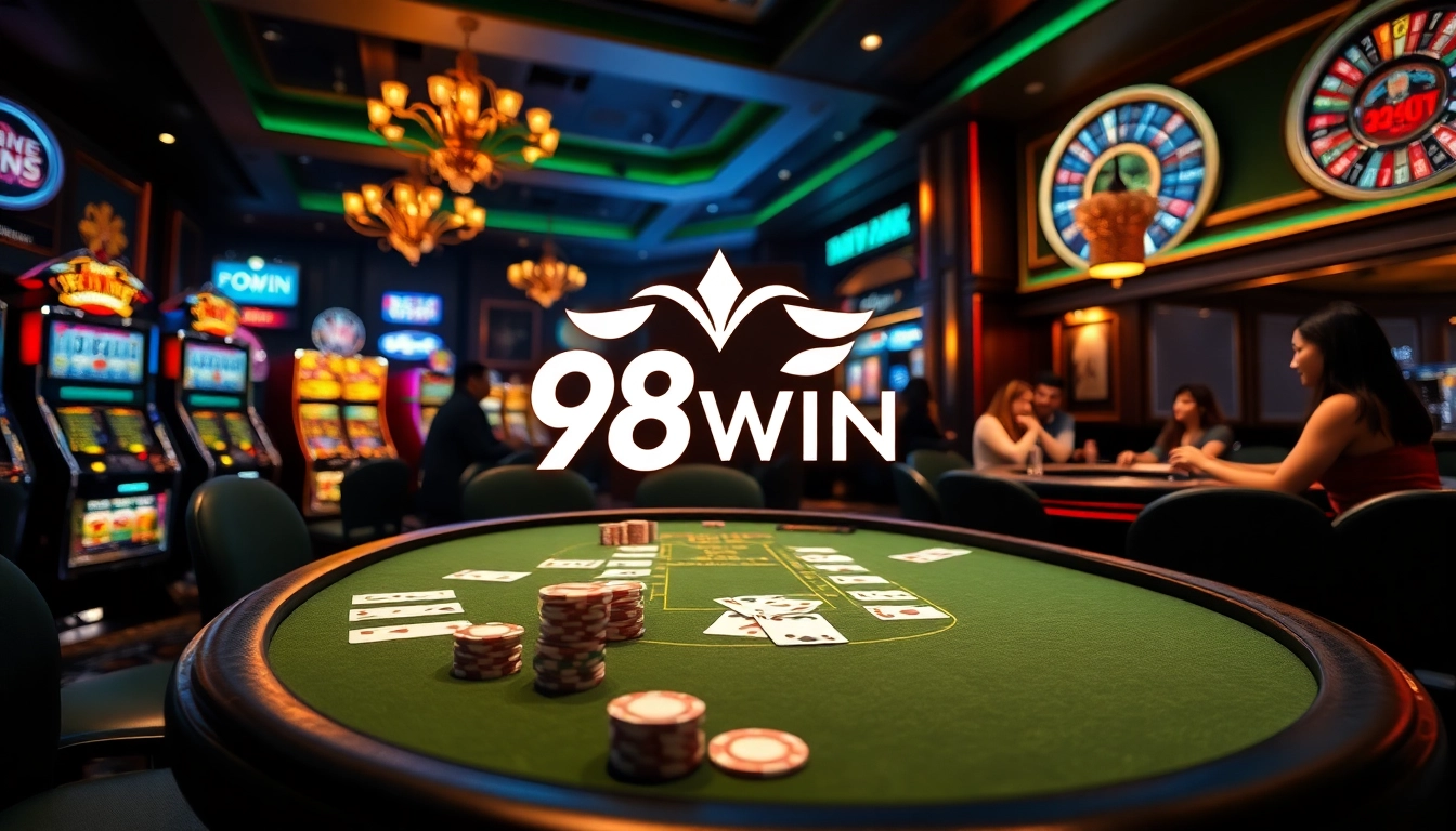 Experience the excitement of 98WIN with vibrant casino games and luxurious atmosphere.