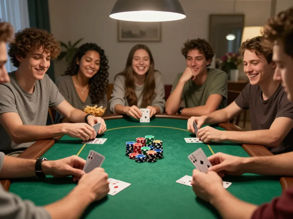 Friends playing an exciting poker game at home, showcasing SC88 game strategy in action.