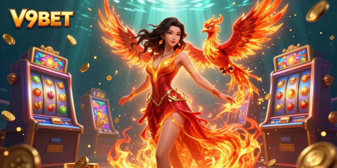 Experience winning at V9BET with vibrant slot machines, stunning characters, and dynamic casino elements.