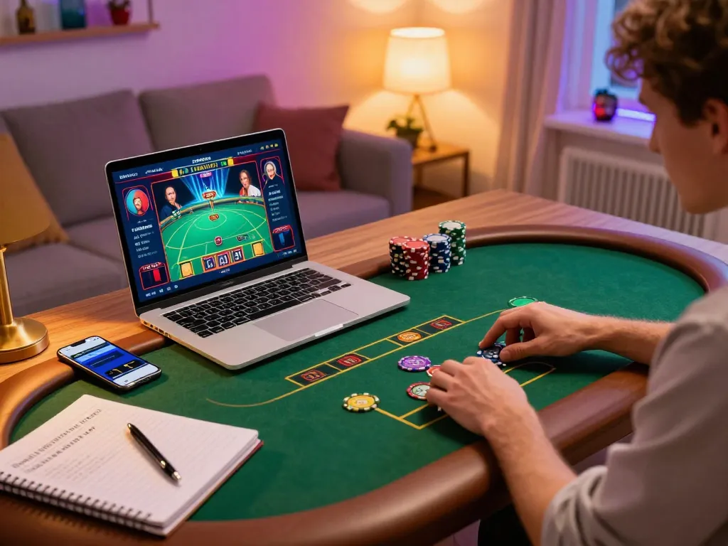 Engage in online poker excitement with 7m strategies at your home gaming setup.