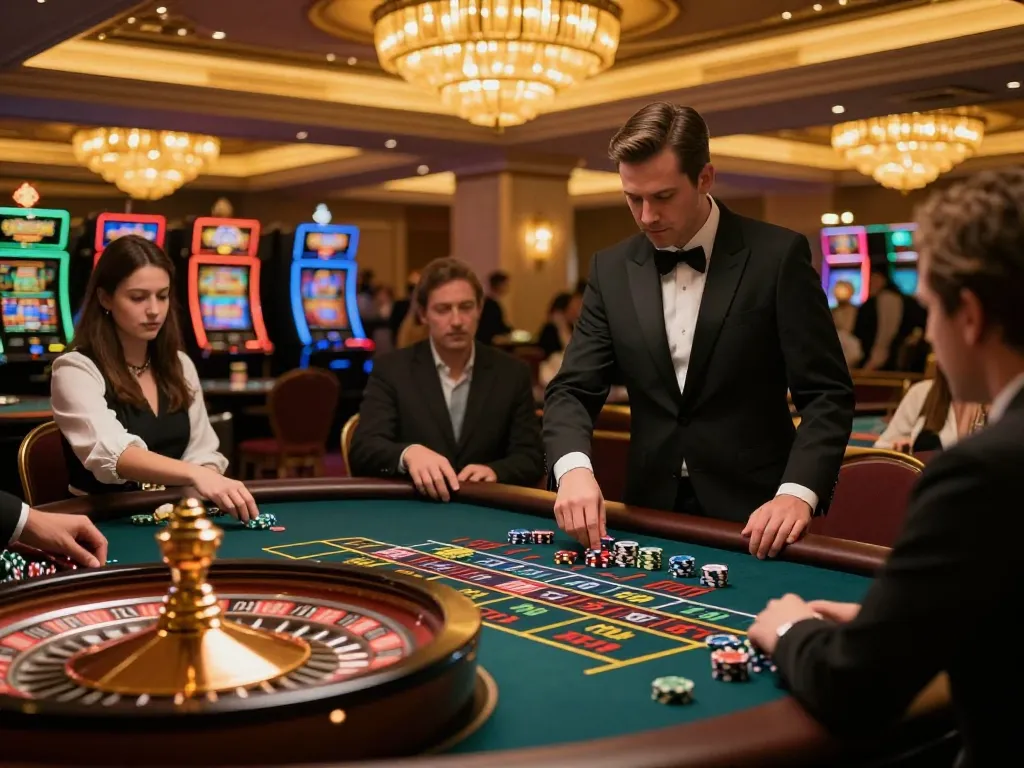 Experience high-stakes roulette gameplay at Fly88 casino, featuring players placing bets and a dealer spinning the wheel.