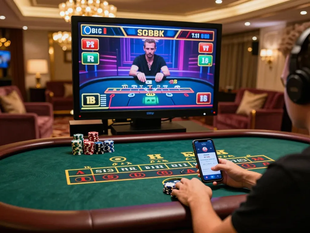 Player using the SC88 app to enjoy live dealer Baccarat with engaging gameplay.