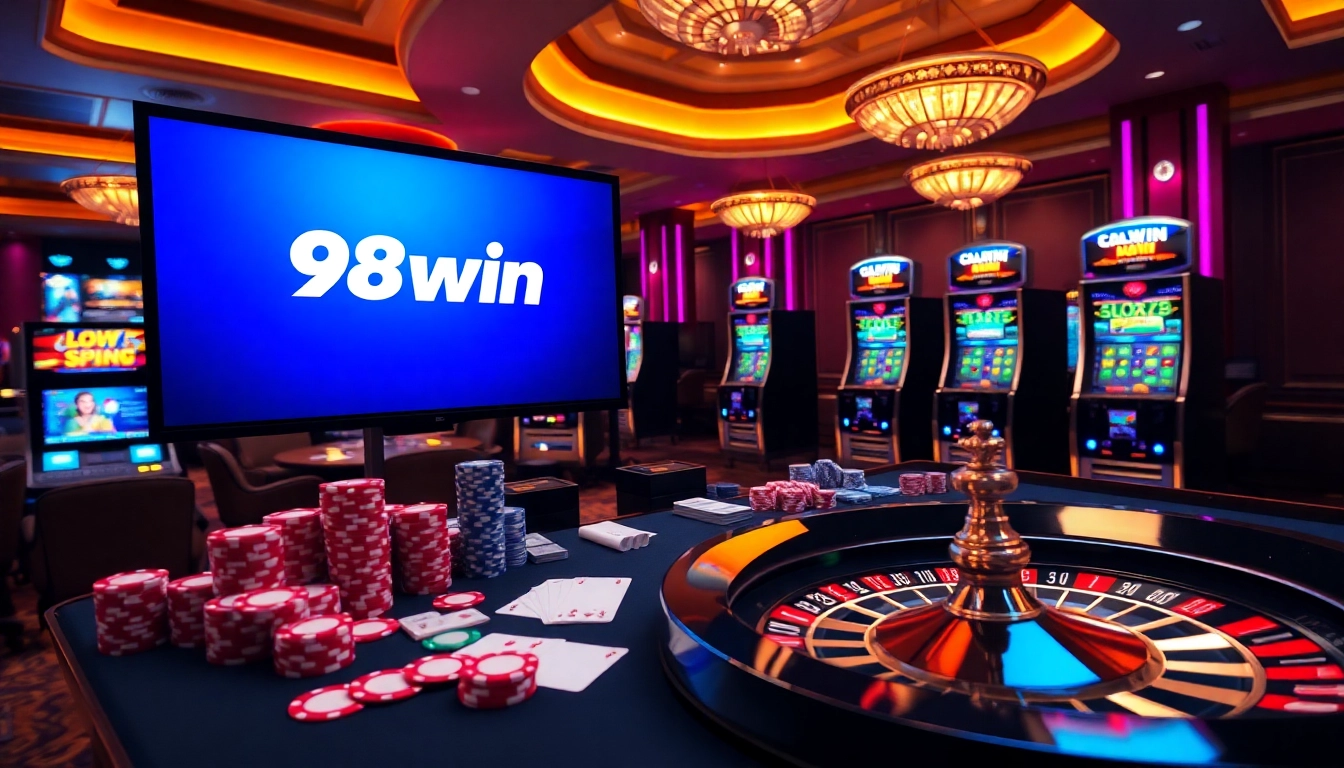 Players engaging with various games at 98win's online casino platform.