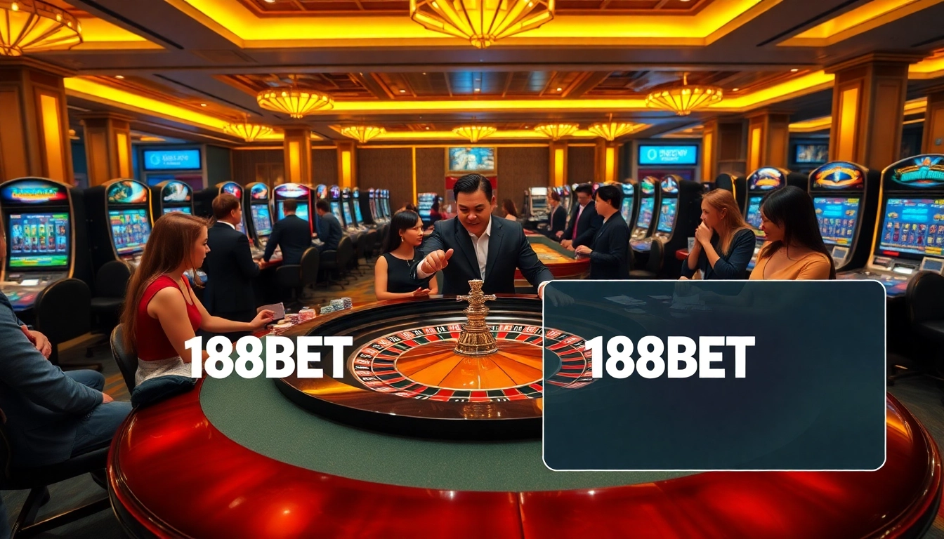 Experience the excitement of 188BET with vibrant casino tables full of action.