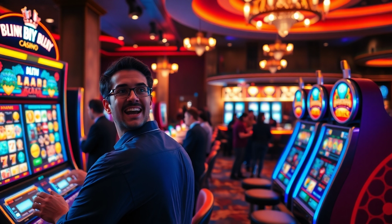 Experience thrilling gameplay at RR88, showcasing exciting slot machines in a vibrant casino atmosphere.