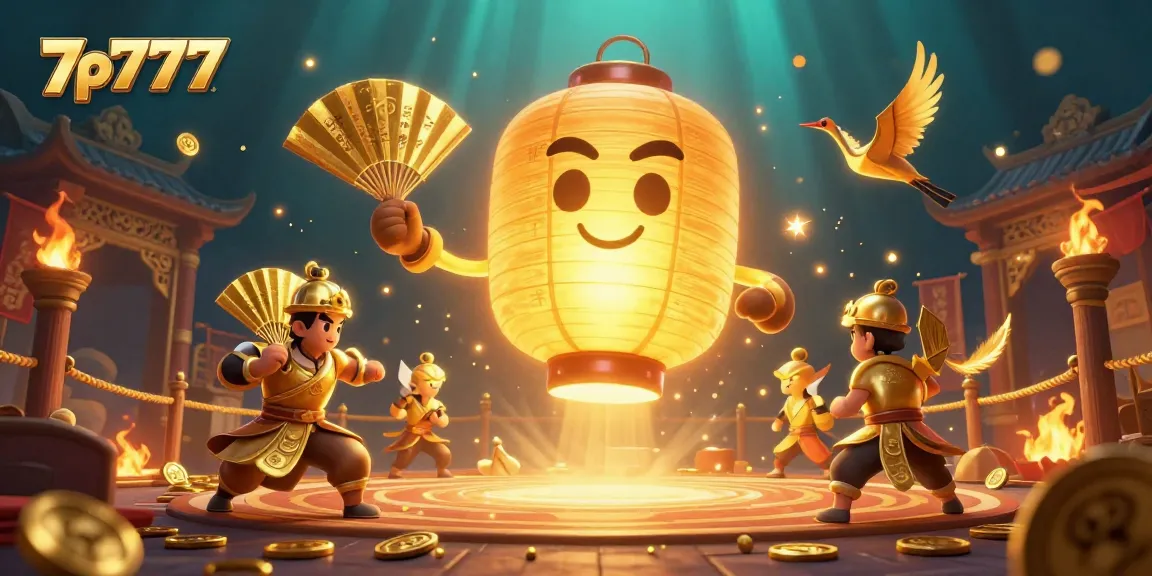 Feel the excitement at 7p777 casino with a magical night market scene full of 3D characters and gold!