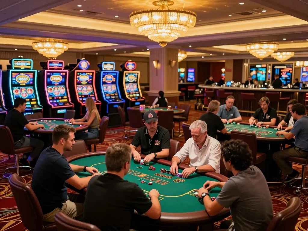 Experience the excitement of GO99 at high-stakes poker tables in a vibrant casino.