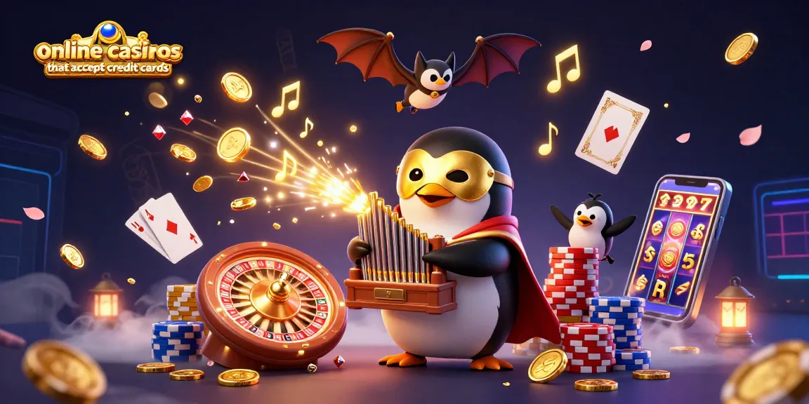 Experience excitement at online casinos that accept credit cards with vibrant 3D illustrations of thrilling games.