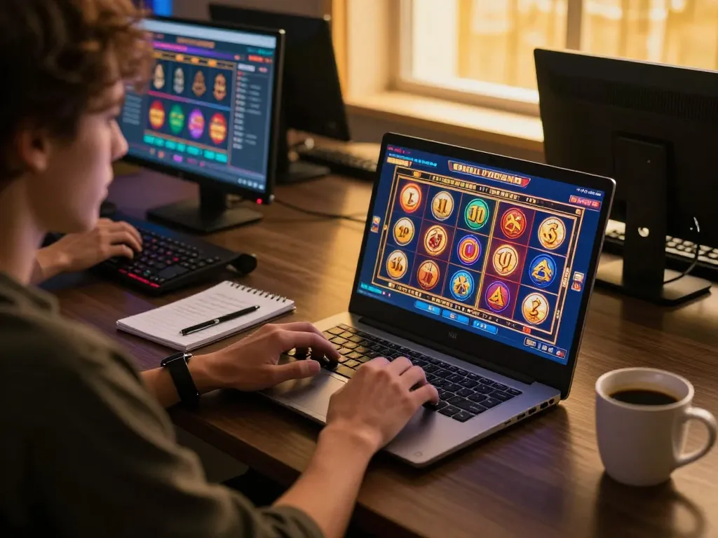 Engaging in dynamic online casino games on 789win platform, highlighting the strategic focus and excitement.