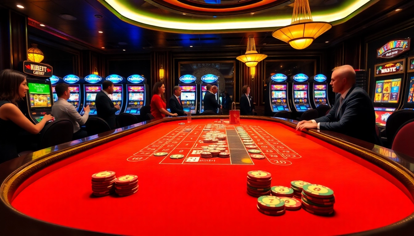 Betting at a high-stakes Baccarat table at https://kubetz.dev/ with vibrant chips and cards.