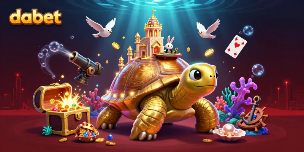 Engage with dabet's thrilling casino experience featuring golden tortoise and dynamic gaming elements.