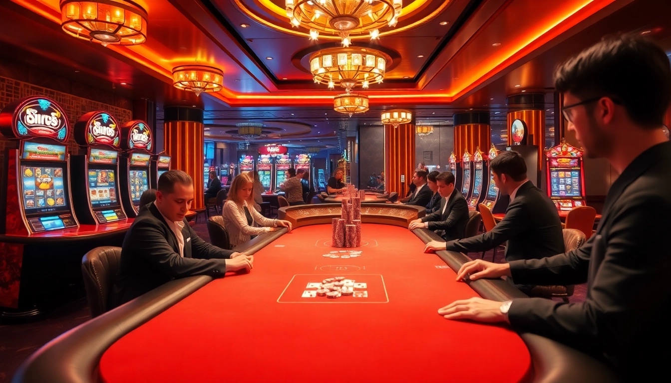 Experience the thrill of live gambling at vaoluoitv with a luxurious casino atmosphere, complete with poker action and vibrant slot machines.