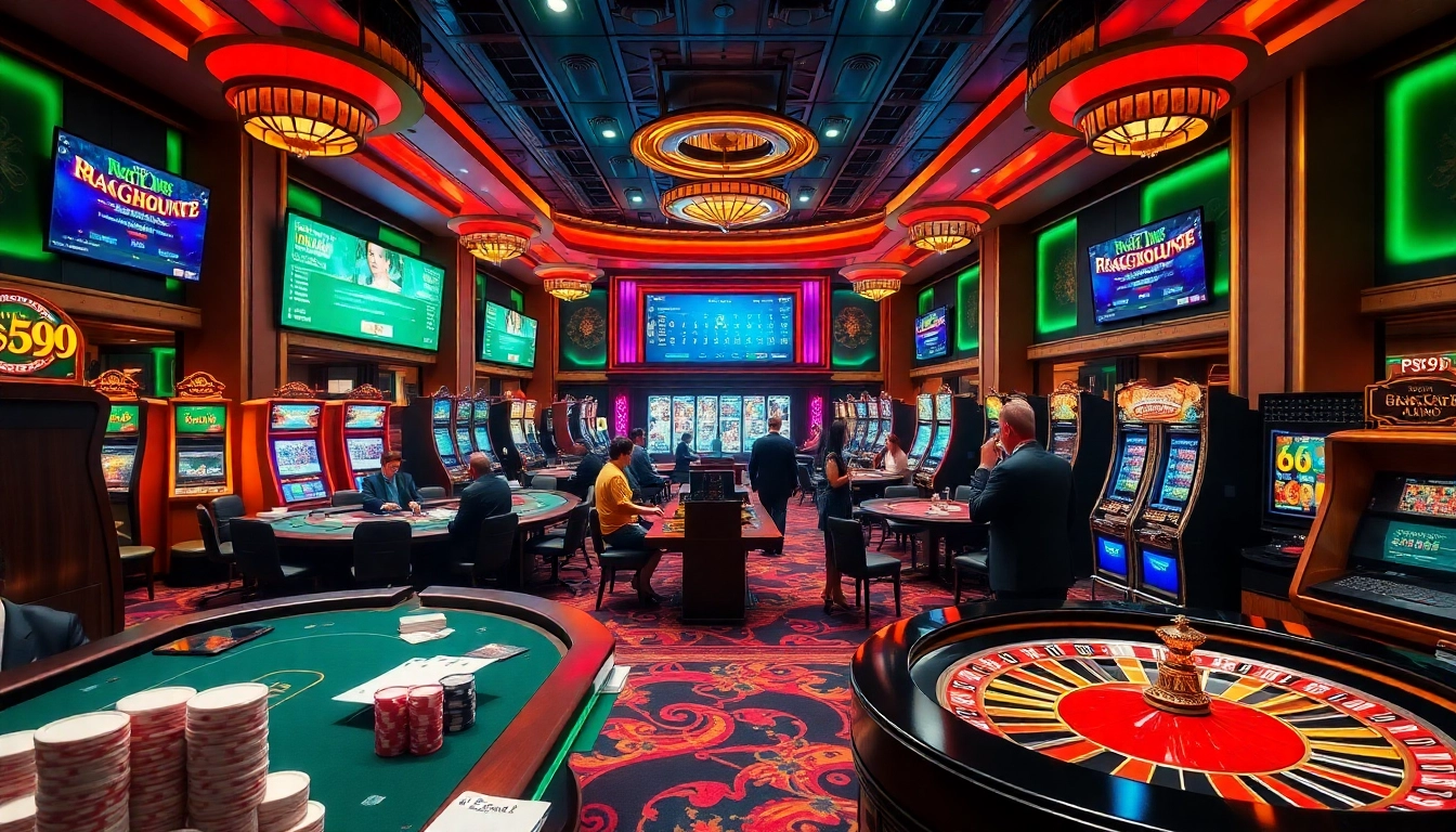 Gamblers engaging in exciting bets at PS99 thể thao casino, showcasing a lively atmosphere.